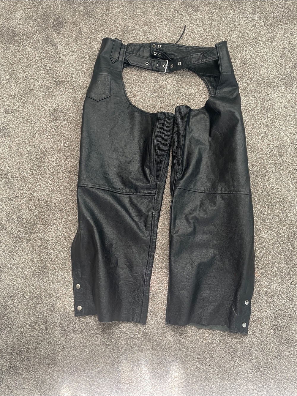 Element Black Leather Motorcycle chaps